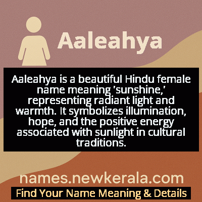 Aaleahya Name Meaning and Origin