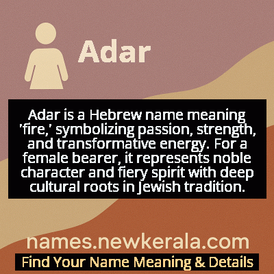 Adar Name Meaning and Origin