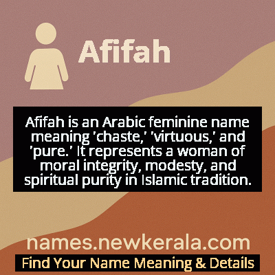 Afifah Name Meaning and Origin