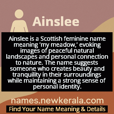 Ainslee Name Meaning and Origin