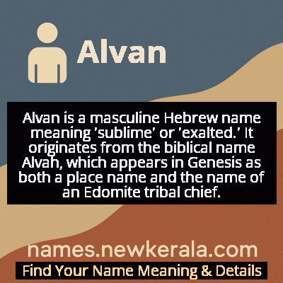 Alvan Name Meaning and Origin