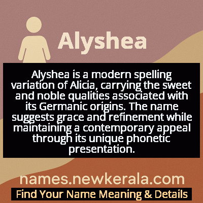 Alyshea Name Meaning and Origin