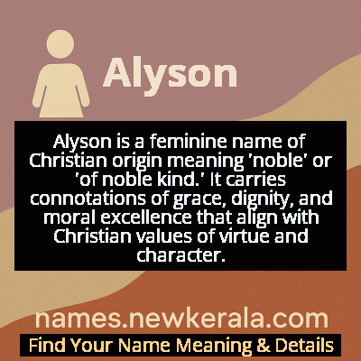 Alyson Name Meaning and Origin