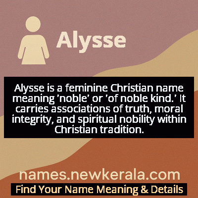 Alysse Name Meaning and Origin
