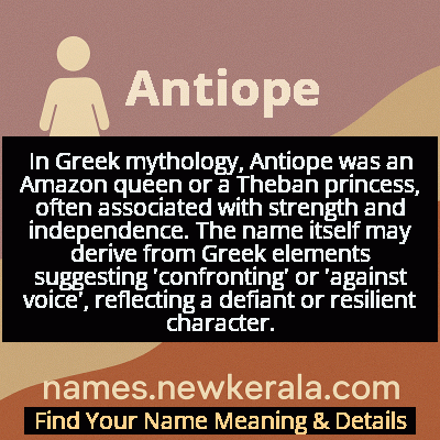 Antiope Name Meaning and Origin