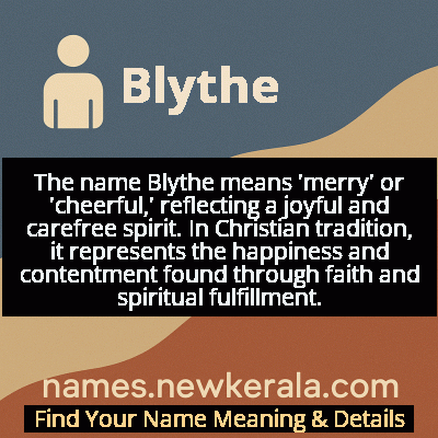 Blythe Name Meaning and Origin