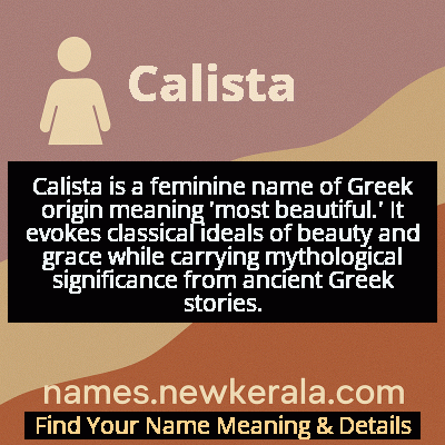 Calista Name Meaning and Origin