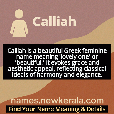 Calliah Name Meaning and Origin