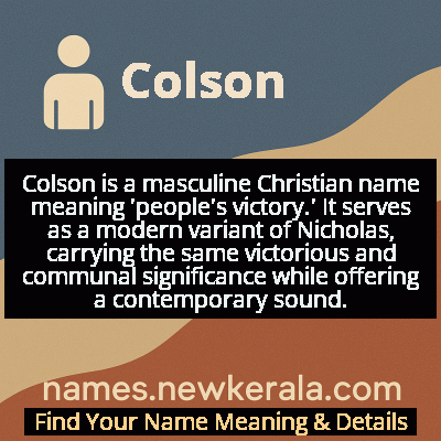 Colson Name Meaning and Origin