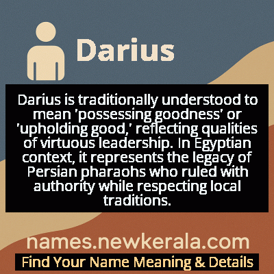 Darius Name Meaning and Origin