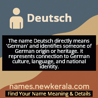 Deutsch Name Meaning and Origin