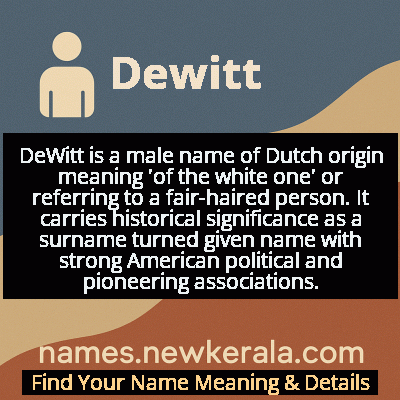 Dewitt Name Meaning and Origin