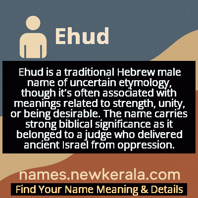 Ehud Name Meaning and Origin