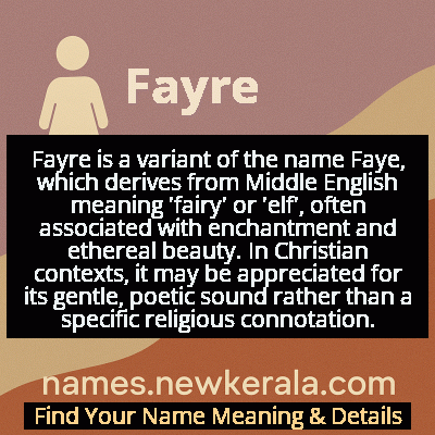 Fayre Name Meaning and Origin