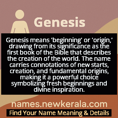 Genesis Name Meaning and Origin
