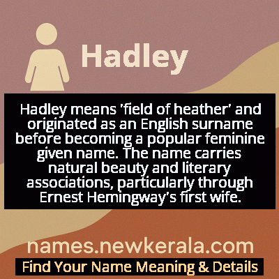 Hadley Name Meaning and Origin
