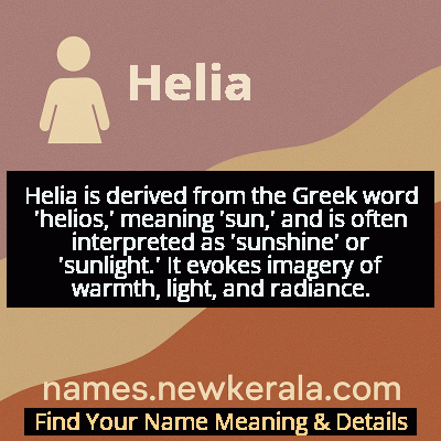 Helia Name Meaning and Origin