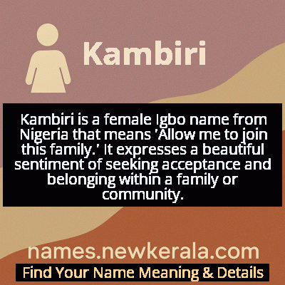 Kambiri Name Meaning and Origin