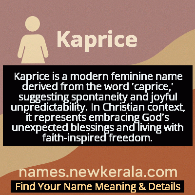 Kaprice Name Meaning and Origin