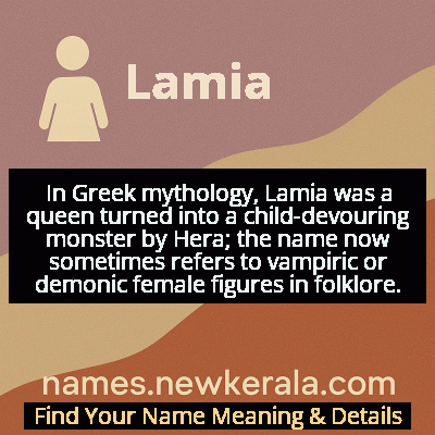Lamia Name Meaning and Origin