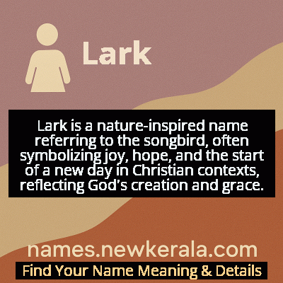 Lark Name Meaning and Origin