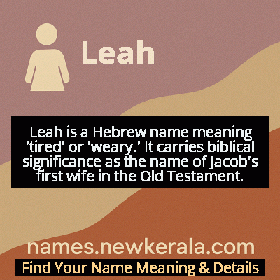 Leah Name Meaning and Origin