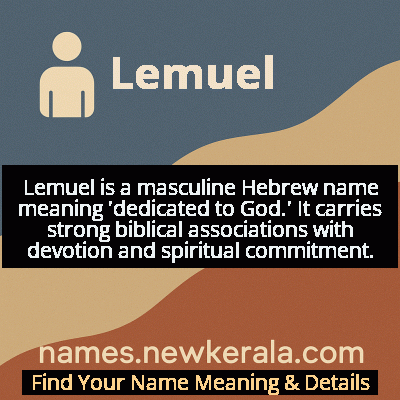 Lemuel Name Meaning and Origin