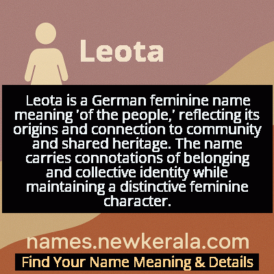 Leota Name Meaning and Origin