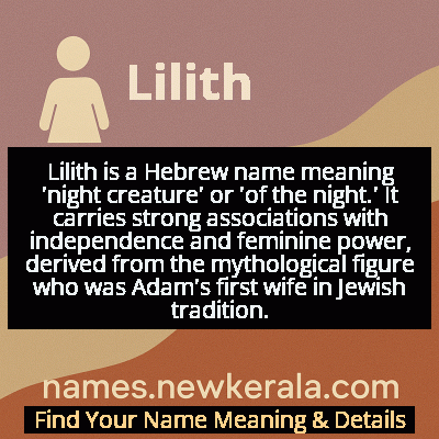 Lilith Name Meaning and Origin