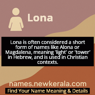 Lona Name Meaning and Origin