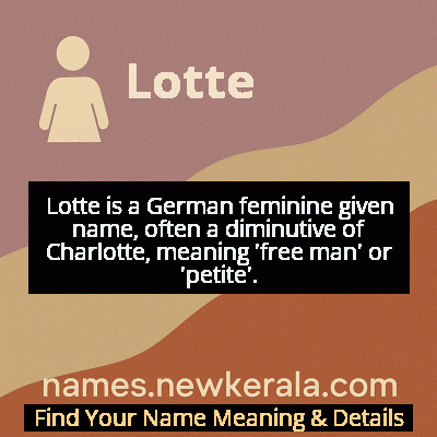 Lotte Name Meaning and Origin