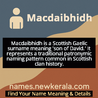 Macdaibhidh Name Meaning and Origin