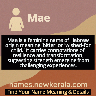 Mae Name Meaning and Origin
