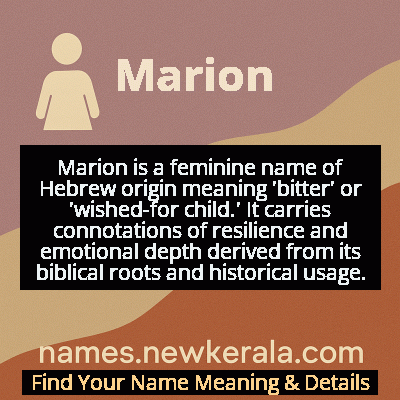 Marion Name Meaning and Origin