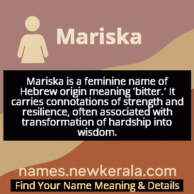 Mariska Name Meaning and Origin