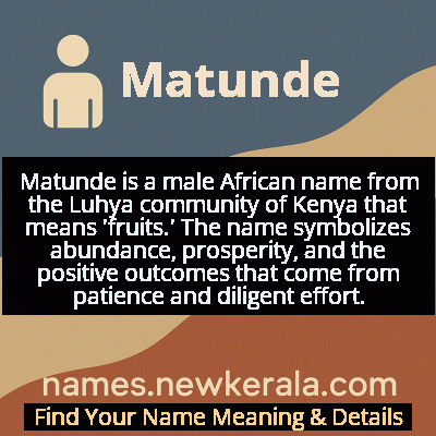 Matunde Name Meaning and Origin