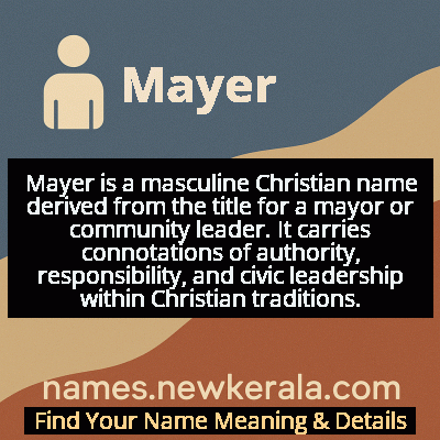 Mayer Name Meaning and Origin