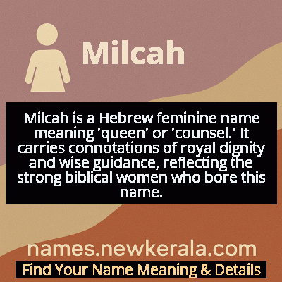 Milcah Name Meaning and Origin