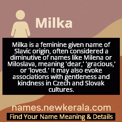 Milka Name Meaning and Origin