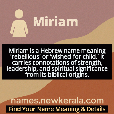 Miriam Name Meaning and Origin