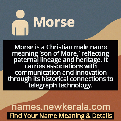 Morse Name Meaning and Origin