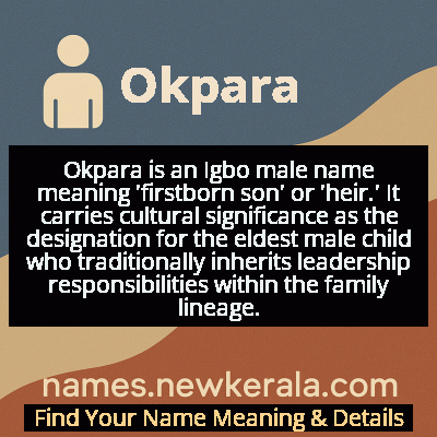 Okpara Name Meaning and Origin