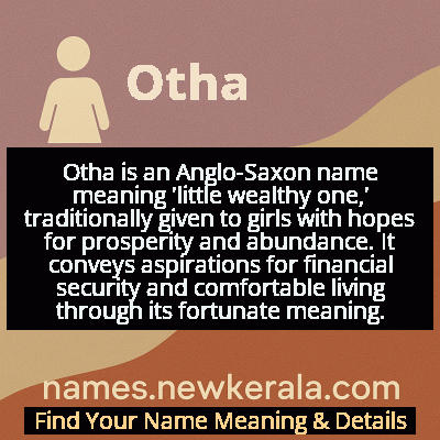 Otha Name Meaning and Origin