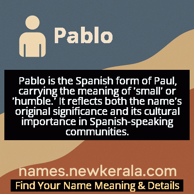 Pablo Name Meaning and Origin