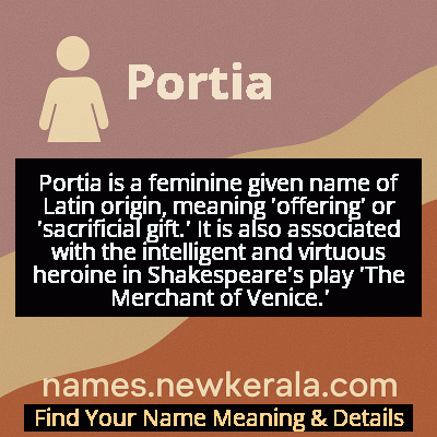 Portia Name Meaning and Origin