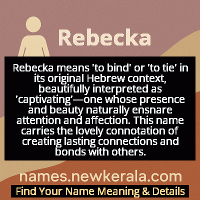 Rebecka Name Meaning and Origin
