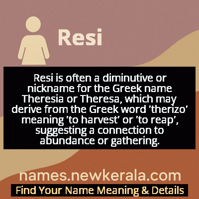 Resi Name Meaning and Origin