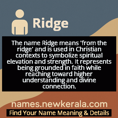 Ridge Name Meaning and Origin