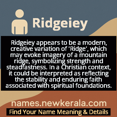 Ridgeiey Name Meaning and Origin