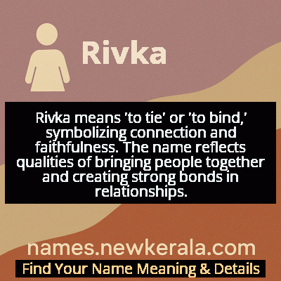 Rivka Name Meaning and Origin